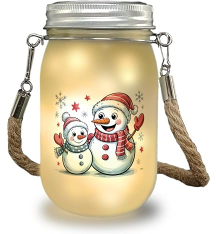 speecheese Cartoon Schneemänner Schneeflocken Solarlicht Winterdeko mit lustigem Schneemann-Design für Garten