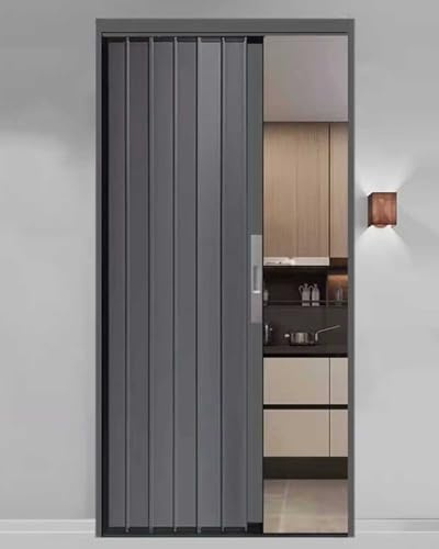 No-Drill Accordion Folding Door, Retractable Sliding Door Screen for Doorway, Lockable Foldable Gate