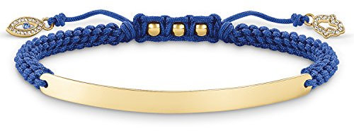 Thomas Sabo Damen-Armband Love Bridge 925 Sterling Silber 750 gelbgold vergoldet, blau Länge von 14.5 bis 21 cm Brücke 5 cm