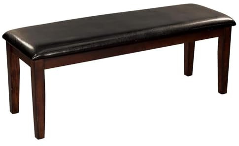 Homelegance Esszimmerbank, mit gepolstertem Sitz, Bi-Cast Vinyl, 122 cm, Kirschrot