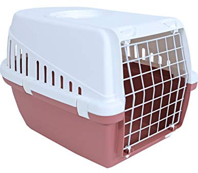 Savic Cage de Transport Trotter 1 - Rose/Blanc - - 48 x 33 x 31 cm