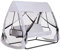 Outsunny Balancelle de Jardin Convertible 3 Places Grand Confort : Matelas Assise Dossier, moustiquaire intégrale zippée avec Toit, Pochette Rangement métal époxy Polyester Blanc