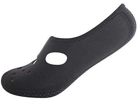 Boolavard Wassersportschuhe Barfuß Schnell trocknende Aqua Yoga Socken Slip-on für Männer Frauen Kinder (L - 40-41 EU, Schwarzes Loch Oben)