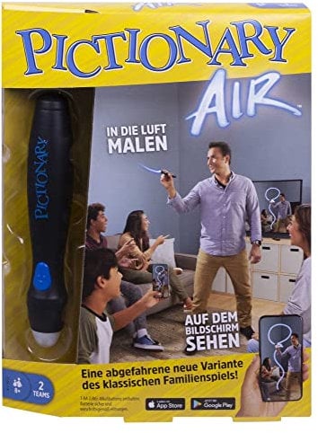 Mattel Games Pictionary Air, 'In die Luft Malen' Scharade - Zeichenspiel mit Lichtstift und Begriffskarten, Deutsche Version, verbunden mit der kostenlosen App, Gesellschaftsspiel, ab 8 Jahren, GJG14