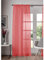 ASAB Single Panel Slot Top Voile Curtain Sheer Quality Pole & Rod Pocket Plain Colours For Window and Doors - 148cm x 274cm - Red