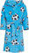 Playshoes Unisex Kinder Fleece-Bademantel Morgenmantel, blau Fußball, 158/164