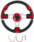 Sportlenkrad, 320 mm/12,5 Zoll Autosportlenkrad mit Hupenknopf Universal Auto Modified Parts(rot)