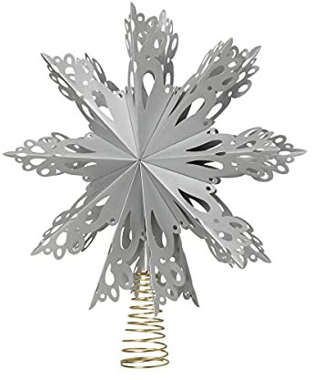 Broste Copenhagen Christbaumspitze Christmas Star aus Papier in der Farbe Silver, 30cm, 70080348
