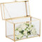 Homtone Grande boîte à cartes en verre faite à la main, rectangulaire en forme de terrarium géométrique en verre transparent pour réception de mariage, Wishwell, souvenir et décoration d'intérieur