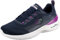 Skechers Damen Skech-AIR Dynamight Luminosity Sneaker, Navy Mesh Purple Trim, 40 EU