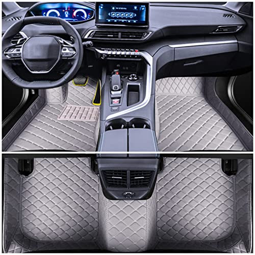 Muchkey Tapis de Sol Voiture pour Peugeot 108 206 207 208 301 307 308 2008 3008 4008 5008 407 408 508 607 ION Traeller Partner Personnaliser Tapis de Voiture Gris