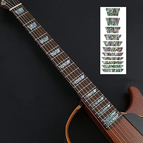 Alnicov Adesivo per tastiera per chitarra,Adesivo per tastiera fai da te per chitarra o basso,Trapezio blu di abalone
