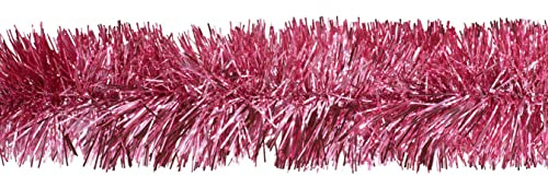 Creativery Weihnachtsgirlande Lametta 7cm x 3m Lamettagirlande Baumgirlande Christbaumdeko Hellrosa
