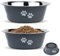 PETTOM Gamelle Chien INOX (Lot de 2, 2x860 ML, Diamètre 17,5cm), Gamelle Eau Croquette pour Chien Grand Moyen Petit en Acier Inoxydable, Base Antidérapante