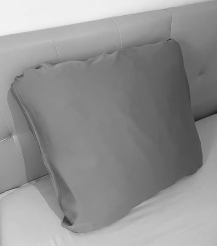 Zenn Natural - Kissenbezug für 4 Jahreszeiten, Seide Haptik, 100 % Tencel Lyocell, extraweich, umweltfreundlich, hypoallergen, atmungsaktiv (Stahlgrau, 2er-Set 85 x 85 cm)