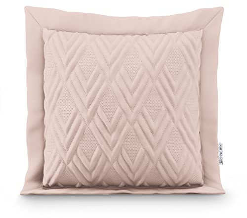 AmeliaHome Zierkissen Kissenbezug mit Füllung zweiseitig ultrasonic Steppung 45x45 cm Ophelia Puderrosa
