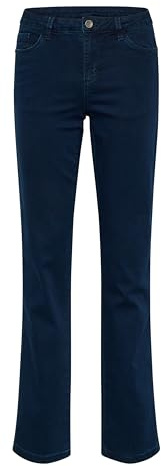 KAFFE Jeans KAvicky Damen Jeans Jeanshose Straight mit Geradem Bein Hose mit Hoher Bund 36, Dark Blue Denim
