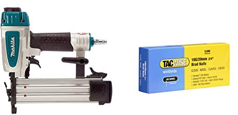 Makita AF506 Cloueur Pneumatique 8 Bar 50 mm & Tacwise 0395 Boîte de 5000 Clous de finition 20 mm de Type 18G