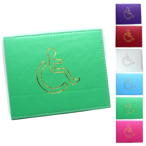 Soft Leather Disabled Badge Holder Wallet Disability Parking Badge Cover Holder by Glamified Disabled Blue Badge Display Holder… (Green)