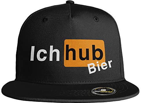 SAUFCOUNTER MARK YOUR DRINKS Ich hub Bier Snapback Cap lustige Snapback Ich hab Bier Malle hacke dicht saufi voll besoffen Saufen Alk Alkohol Party (8 Farbvarianten), Farbe: Schwarz/Schwarz