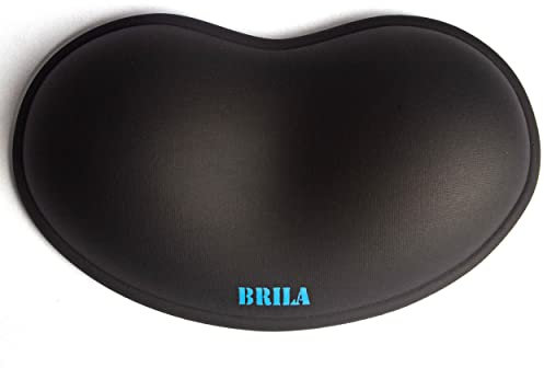 BRILA Riposo ergonomico in silicone, gel di silice rinfrescante, pelle PU, poggiapolsi, pad per lavoro d'ufficio e computer portatile