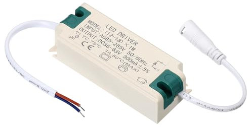 PATIKIL 12-18W 300mA LED Entraînement, 2 Paquet AC 85-265V Sortie 36-63V DC Femelle Connecteur Courant Constant Rougeresseur Transformateur Externe Alimentation Fourniture