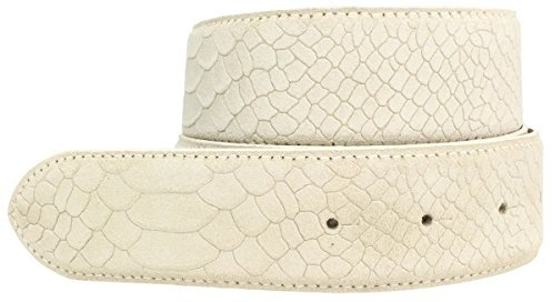 BELTINGER Wechselgürtel mit Pythonprägung mit Druckknöpfen 4 cm | Druckknopf-Gürtel für Damen Herren 40mm | Leder-Gürtel ohne Schnalle Schlangen-Optik | Mist 95cm