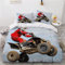 ELARCO Bettwäsche 135x200 3D Effekt Quad-Bike hypoallergen Bettbezüge Rennauto Bettwäsche Sets mit Reißverschluss 2 ZierKissenbezug 80x80 für Kinder Teenager Jungen Mädchen Erwachsene