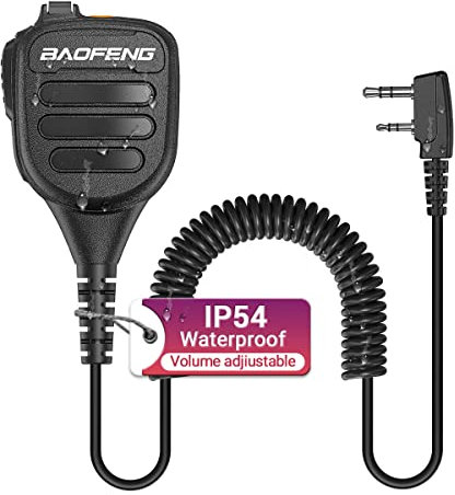 BaoFeng Walkie Talkie Handheld Heavy Speaker BF-850 IP54 Waterproof Volume Adjustable Speaker Mic,Shoulder Microphone UV-5R BF-F8HP UV-S9 Plus BF-888S,Kenwood BTECH Retevis Two Way Radio