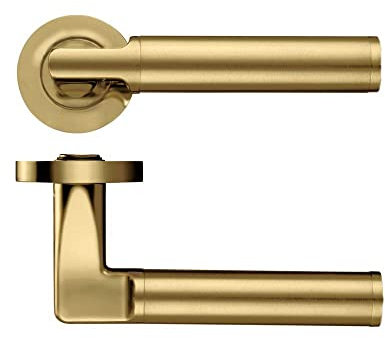 Milan Door Lever - Screw On Rose - Brass