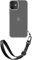 ZhinkArts - Handschlaufe mit Handyhülle kompatibel mit iPhone 12/12 Pro - Handykette zum Umhängen - Band/Schnur abnehmbar - Clear - Schwarz
