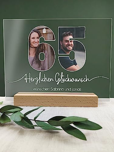 65 Geburtstag - Foto Acryl Tafel - 65 Geburtstag Dekoration, Geschenkideen zum 65 Geburtstag, 65 Geburtstag Frauen, 65 Geburtstag Männer, 65 Geburtstag Geschenk, 65. Geburtstag, 65 Geburtstag Deko