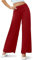 Cegerne Damen Stretch Weite Bein Palazzo Lounge High Waist Hosen Anzughose, Wein, M