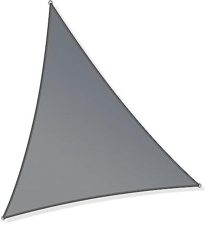 Toboli Vela ombreggiante triangolare 5x7x7m, grigio, traspirante, Parasole per giardino terrazzo