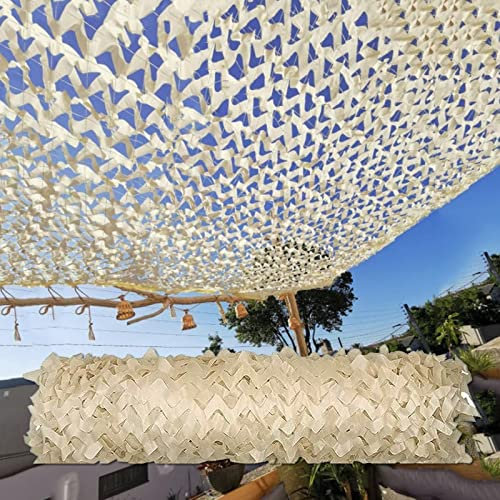 ANSNOW Red de Camuflaje Beige, Red Militar, Red Parasol Paraas, Cubierta de Camuflaje, 2X3M 2X4M 2X5M 3X3M 3X6M 3X8M 4X4M 4X6M 4X8M 5X5M 5X10M 6X8M 10X10M, Malla de Camuflaje Amarillo Pálido/7 * 7M