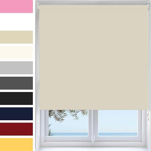 Ev Dekor Roller Blinds - Cappuccino 60 Width 165 cm Drop, UV Protection | Thermal Insulated UV Protection Trimmable Blackout Roller Blind Child Safe Trim-To-Size Fit Window Blinds for Home Office