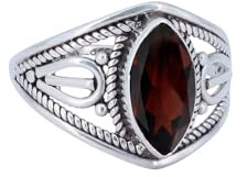 mantraroma Silberring Damen 925 Sterling Silber – ellipsenförmiger Edelstein Ring, Vintage Statement Ring Schmuck, elegantes Geschenk für Frauen