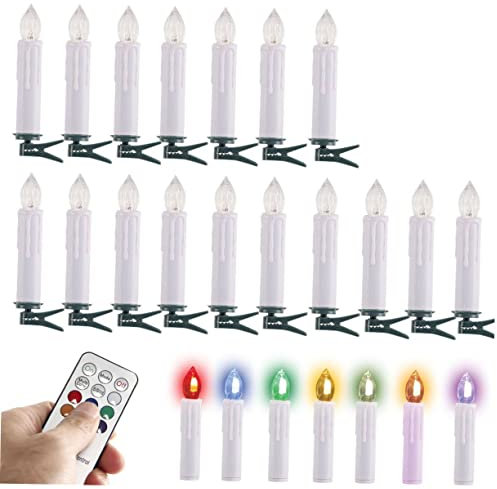 COOLHIYA 20St RGB-Hochzeitsbaum-LED-Licht led weihnachtskerze halloween dekoration Kerzenlampe geführtes Kerzenlicht die Weihnachtskerze Spitzkerzen LED-Kerzenlicht Weihnachten