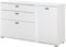 Sideboard Kommode Anrichte Schrank Aufbewahrungsschrank 150 cm breit Weiß Matt inkl LED Beleuchtung