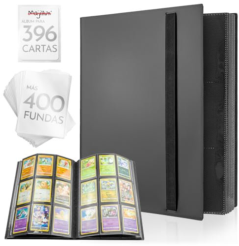 Majillux Classeur pour Cartes à Collectionner Capacité de 396 Cartes et 400 Pochettes - Porte Carte, Yu Gi Oh, MTG, Stumble Guys, Lorcana - Classeur Cartes Impermeable de Qualité Supérieure