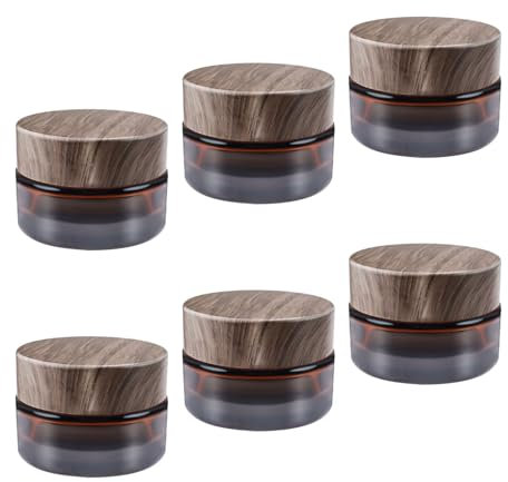 LWLWA 6 Pièces Pot Cosmetique Vide, 20 ml Petit Pot en Verre avec Capuchon en Plastique, Réutilisable Contenant Cosmetique Vide pour Stockage de Remplissage, Crèmes, Lotions