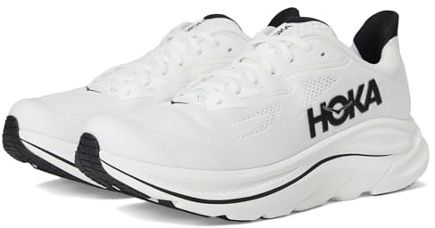 Hoka Mens Clifton 10, White/Black, 12