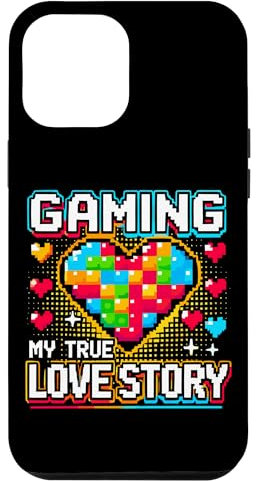 Hülle für iPhone 14 Pro Max Gamer Romance Videospiele Herz Pixel Art Gaming Leidenschaft