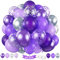 Palloncini viola argento 60 pezzi 12 pollici viola scuro argento coriandoli set di palloncini royal viola festa palloncini per ragazze donna farfalla pensionamento matrimonio sposa baby shower