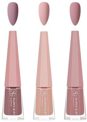 Pink Nail Varnish Set,3PCS Matte Nail Polish,Natural Water Based Long Lasting No Need Cure,Sakura Pink Nail Polish Set for Women DIY Nail Art at Home,10ML