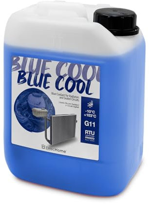 ErrecHome Blue Cool, Liquido Radiatore Blu -10°C/+103°C, antigelo G11 con pacchetto inibitore NAP FREE, Pronto all’uso, 5 Litri