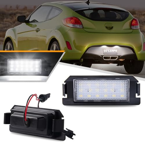 OZ-LAMPE Kennzeichenbeleuchtung für Hyundai Veloster Genesis Coupe Kia soul, Nummernschildbeleuchtung, Beleuchtung mit Canbus Fehlerfrei, 2 Stück, 925012L500 925022L500