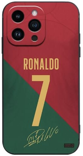 EZB Legend Football Player Themed iPhone Phone Case | Flexible Silicone Cover, Shock Absorbent (Ronaldo, iPhone 13 Pro)