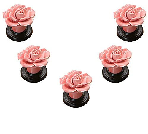 5 STÜCKE Rosa Vintage Blumen Rosenform Keramik Türgriffe/Ziehen/Griff für Küchenschrank Schubladen Schrank Kommode, Vintage Kommode, Kleiderschrank & Baby Kinder Kindermöbel Dekor