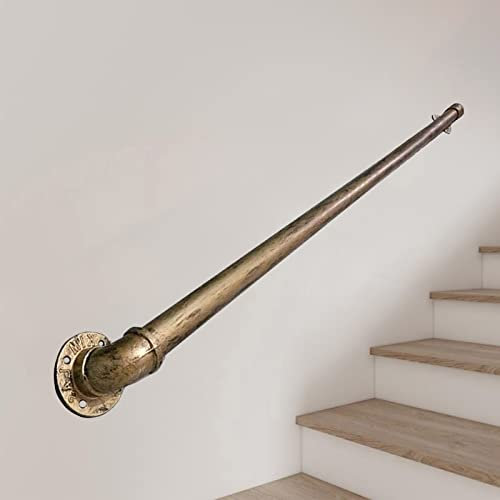 Treppenhandlauf aus antikem Messing für ältere Menschen, Sicherheit für drinnen und draußen, Metallgeländer, Handläufe für Treppen, komplettes Halterungs-Set, 300 cm